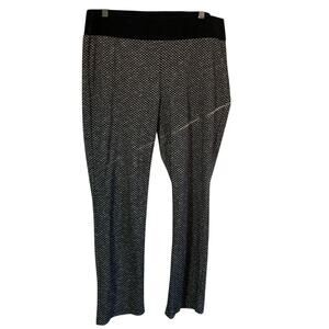 Zac & Rachel xl black white tweed pattern straight leg elastic waist pullon pant